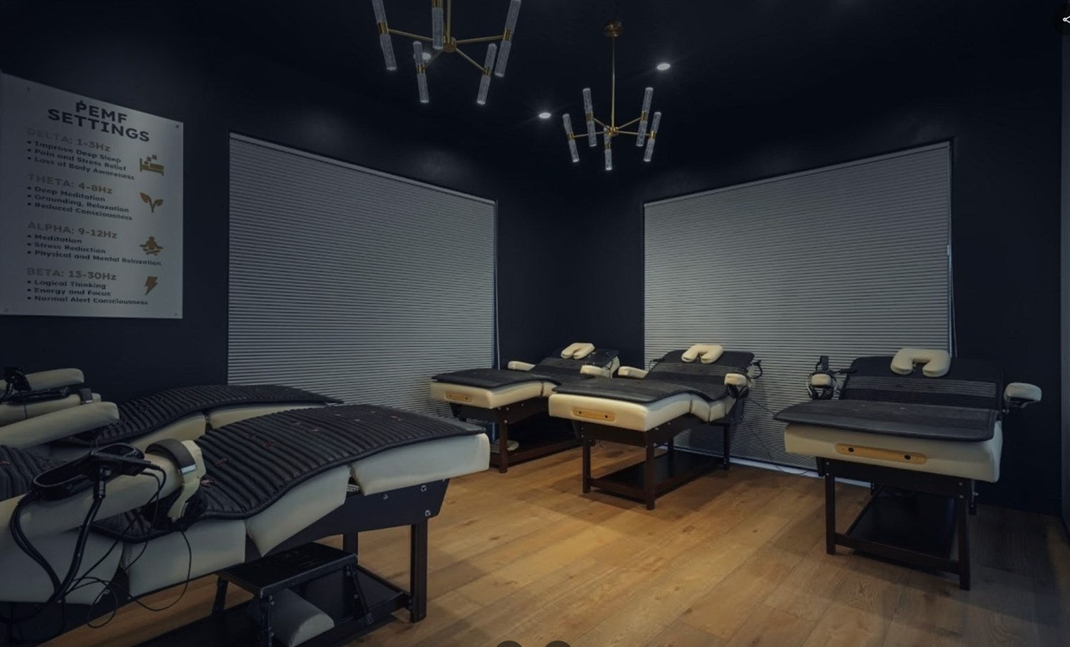 ERTH SPA PEMF recovery room with mat-covered tables